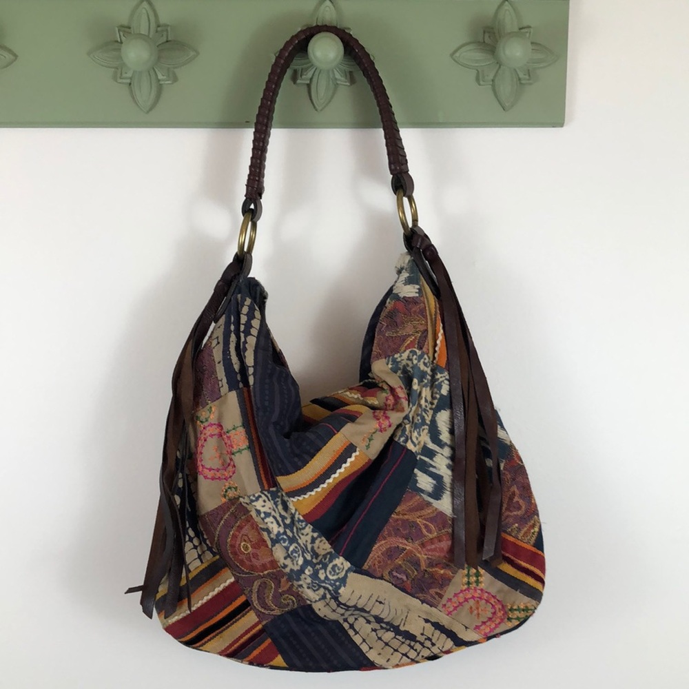 Lucky Brand Boho Patchwork Hobo Handbag